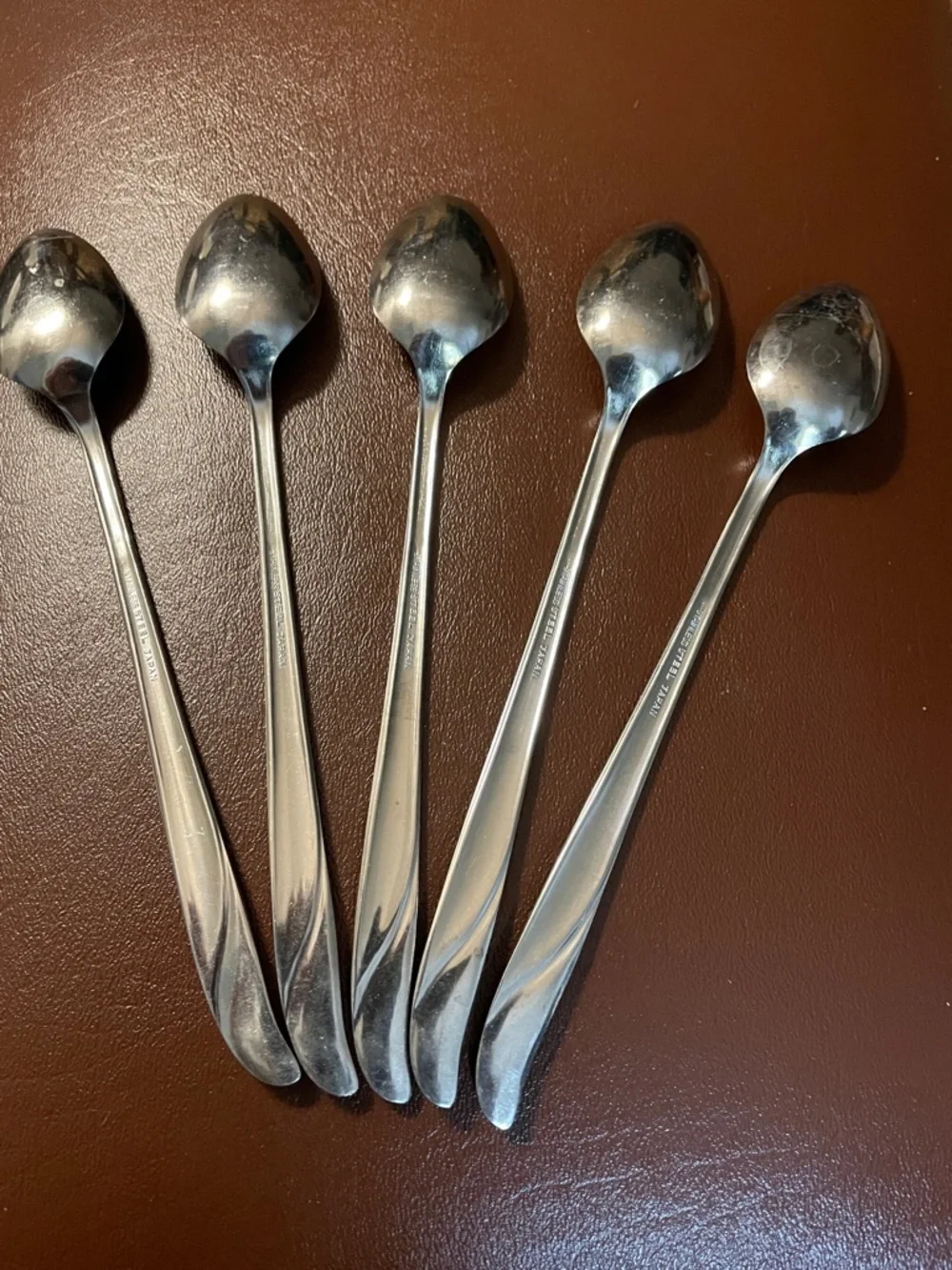 Stainless Steel Long Handle Teaspoons - Set of 5